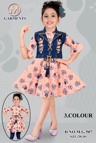 Printed Girls 3pcs Set, Age Group : 1to7