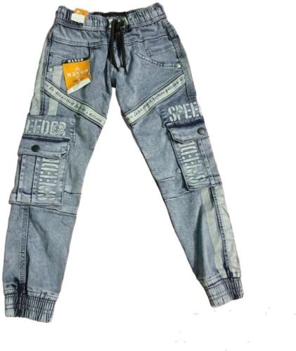 Printed Polyester Kids Jeans Design No 118, Color : Bata