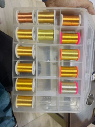 MAJ Copper Silver Half Fine Zari Thread, Color : All Colours