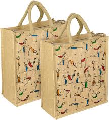 Jute Hand Bags., Color : Yellow, White, Red, Green