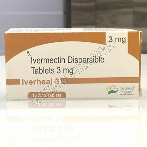 Iverheal Ivermectin Dispersible 3mg Tablet, Packaging Size : 10*10 Box (100 Tablets)