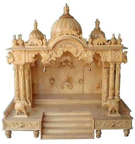 Polished Plain Wooden Temple For House, Offices, Shops