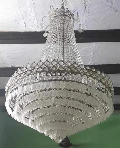 Polished Glass Warm White Hanging Chandelier For Decoration