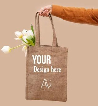 Brown Loop Handle Jute Bag For Shopping Use