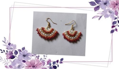 Seedbeads Handmade Earrings, Shape : Floral