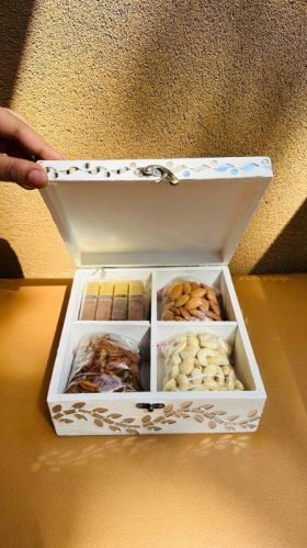 Designer Wooden Dry Fruit Box 8*8 INCH, CUSTOMISED