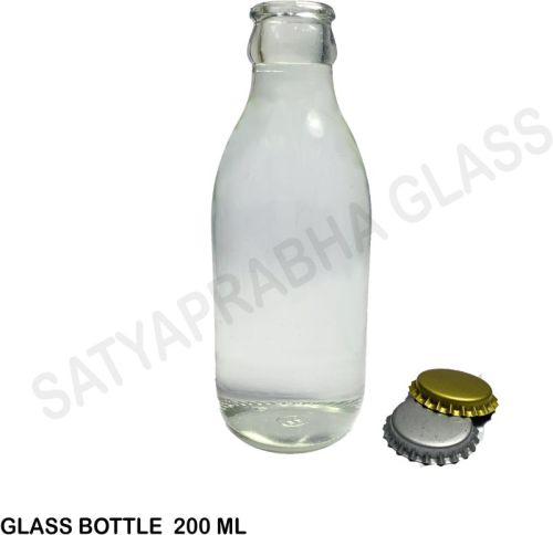 Plain Glass Milk Bottle 200 Ml, Color : Transparent