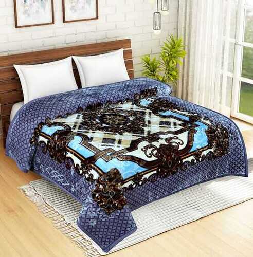 Harshit International 100% Polyester Plain Printed Cloudy Mink Blanket (5.5kg) For Home Use, Bed Use, Hotel Use