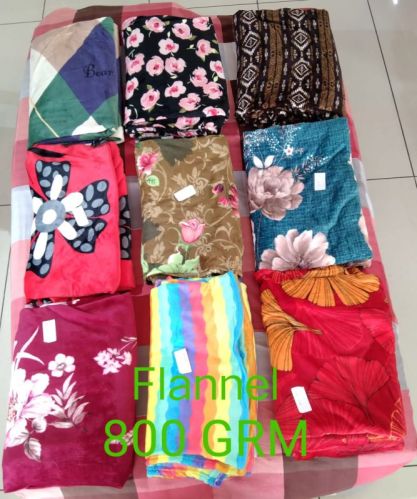 Ends Finished 100% Polyester Flannel Printed Blankets (800gm) For Single Bed Double Bed