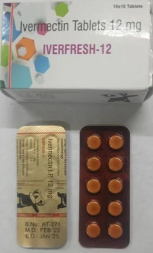 Ivermectin 12mg Tablets, Packaging Type : Blister