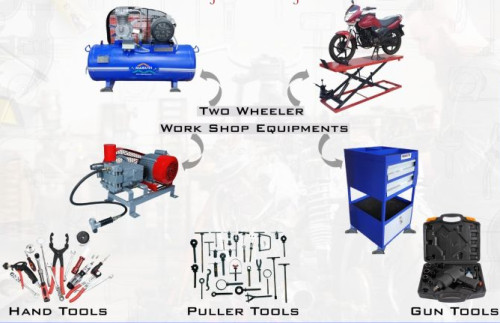 Maruti Full Setup Two Wheeler Workshop Equipments