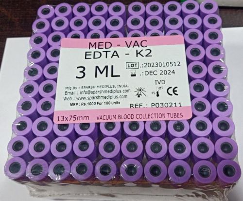 K3 EDTA Vacuum Blood Collection Tubes