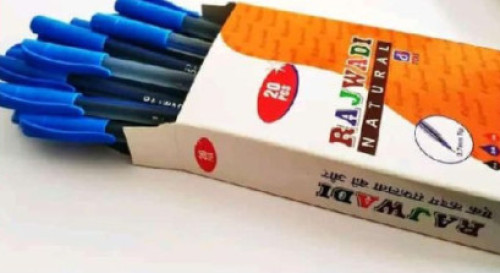 Plastic Body Rajwadi Natural Ball Pen, Color : Blue for Office Use