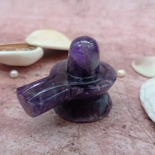 Polished Amethyst Shivling, Color : Purple