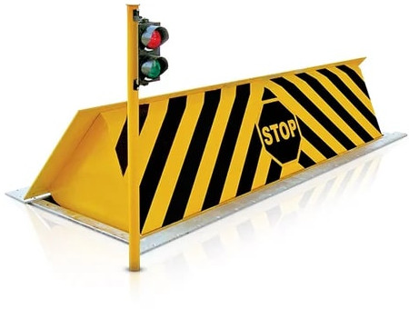 Striped Steel Road Blocker, Color : Black, Yellow