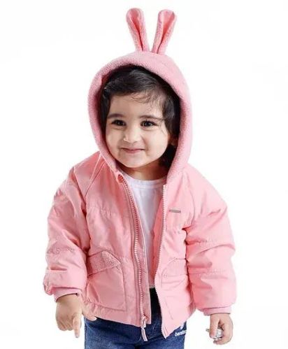 Plain Toddler Girls Hooded Jacket, Packaging Type : Plastic Bag