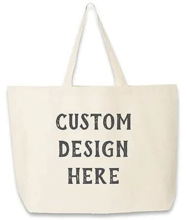 Printed Customized Canvas Bag, Color : Creamy