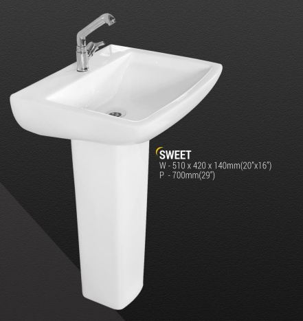 SWEET Ceramic Pedestal Wash Basin For Home, Hotel, Restaurant