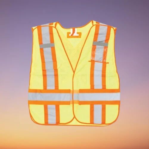 PolyesterMaterial Reflective Safety Jacket, Color : Orange Yellow