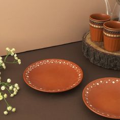 Terracotta Quarter Plates For Serving Food