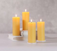 Plain Glossy Paraffin Wax Unscented Pillar Candles For Party, Lighting, Decoration