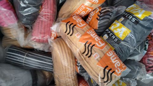 Plain Polished Polyester Chiku Color Zip For Garments, Cushions, Bag