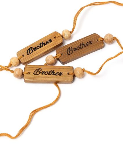 Cotton Bamboo Rakhi, Color : Natural, Technics : Hand Made