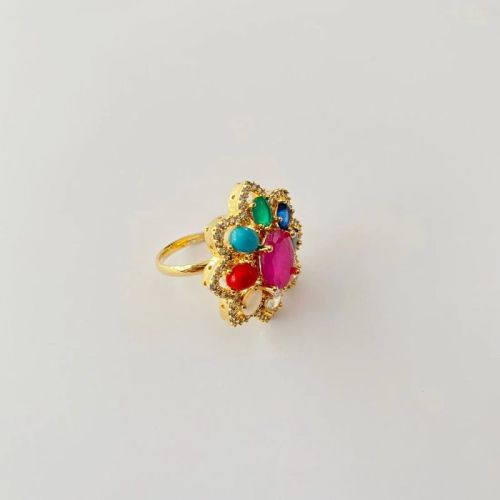 Gold Plated Navratan Rings, Gender : Female