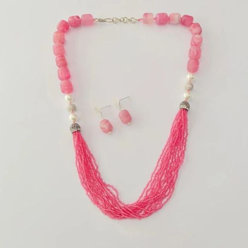 Pink Sapphire Unique Western Necklace Set, Gender : Female