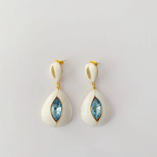 Polished White Aquamarine Earrings