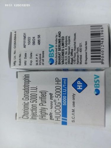 Hucog 500hp Human Chorionic Gonadotropin Injections, Medicine Type : Allopathic