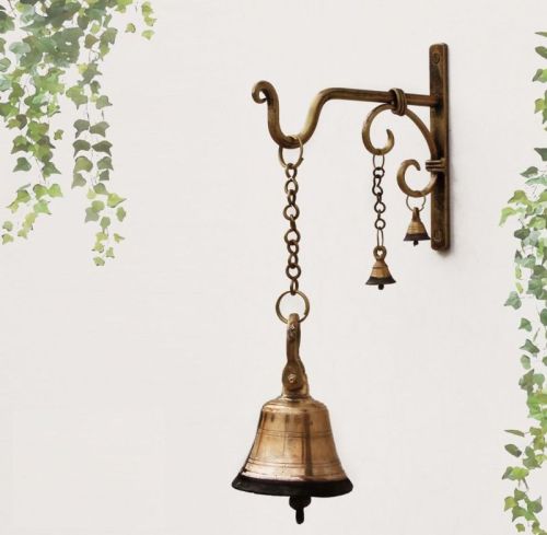 Polished Brass Antique Wall Hanging Bell For Decoration