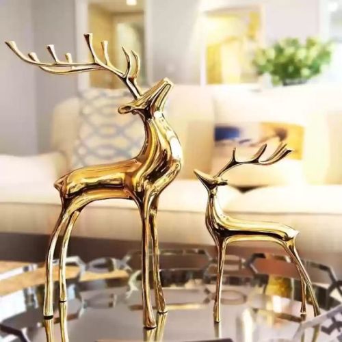 Polished Decorative Copper Deer Set, Packaging Type : Box