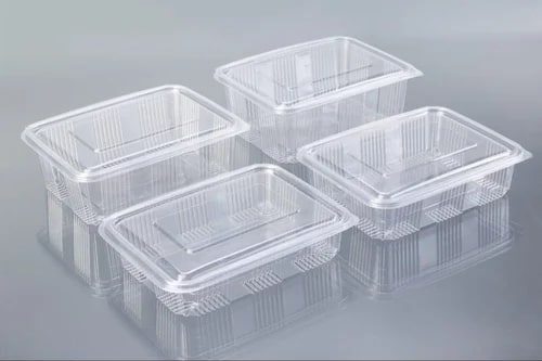 2250 Ml Low Lid PET Hinged Container