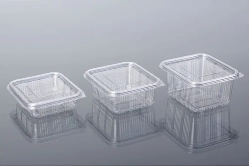 500 Ml Low Lid PET Hinged Container