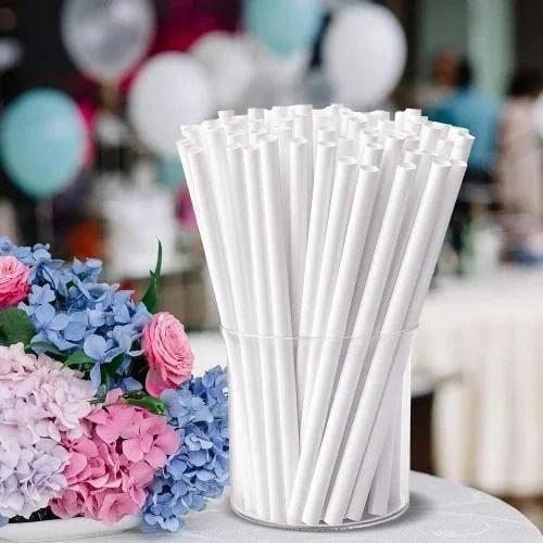 6 Mm White Paper Drinking Straws For Juices