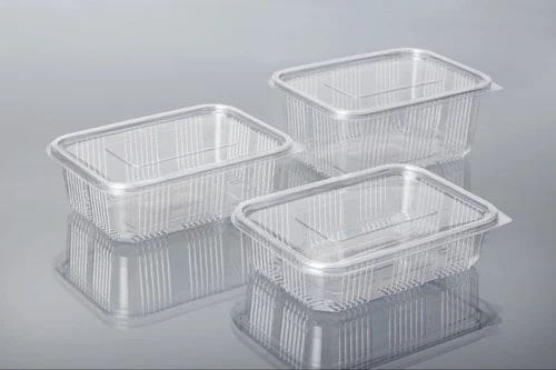 600 Ml Low Lid PET Hinged Container