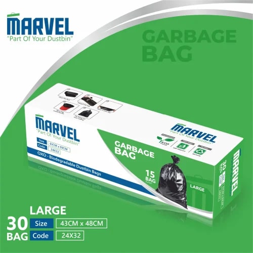 Marvel Plastic Plain Large Garbage Bags For Household, Medical, Commercial