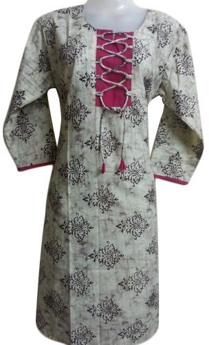 Printed Ladies Cotton Kurti, Age Group : Adults