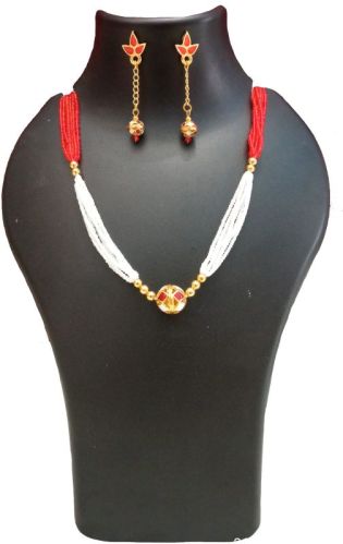 Assamese Traditional 1 Ball Moni Mala Jewellery Set