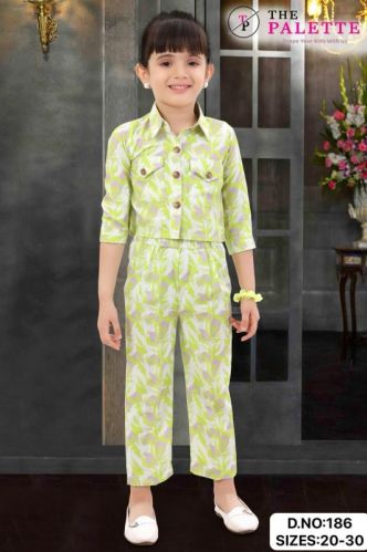 Collar Cotton Girl Printed Jumpsuit, Sleeves Type : 3/4th Sleeves