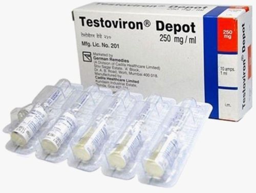 Testoviron Depot 250mg Injection, Packaging Size : 10 Ampoules Of 1ml