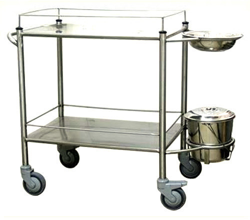 Mannual Hospital Dressing Trolley, Shape : Rectangular