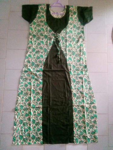 Printed Ladies Cotton Nighty, Color : Assorted XL
