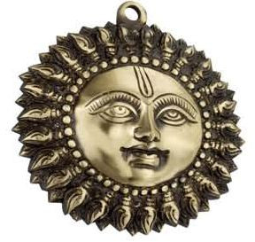 Brass Sun Face Wall Hanging, Packaging Type : Paper Box