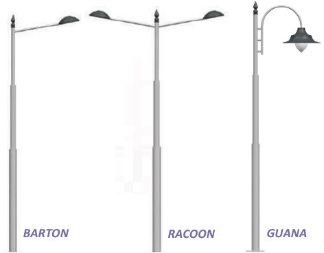 Polished Metal Swaged Pole For Lighting