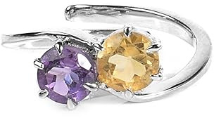 Ladies Amethyst and Citrine Gemstone Ring, Packaging Type : Plastic Box