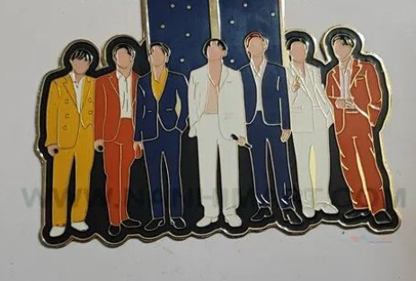 Brass BTS Enamel Lapel Pin