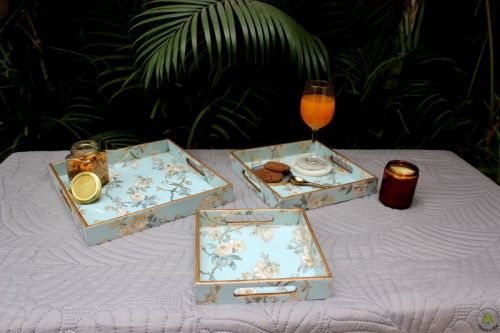 MonsteraHut Wood MDF Square SERVING Tray For Homes, Hotels, Restaurants