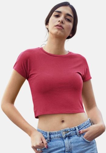 Round Neck Ladies Plain Crop Top, Technics : Machine Made